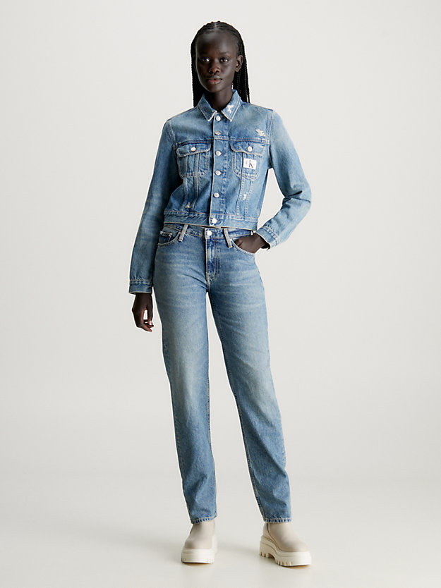 veste courte en jean denim medium pour femmes calvin klein jeans