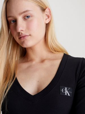 Langärmliges T-Shirt mit V-Ausschnitt Calvin Klein® | J20J222882BEH