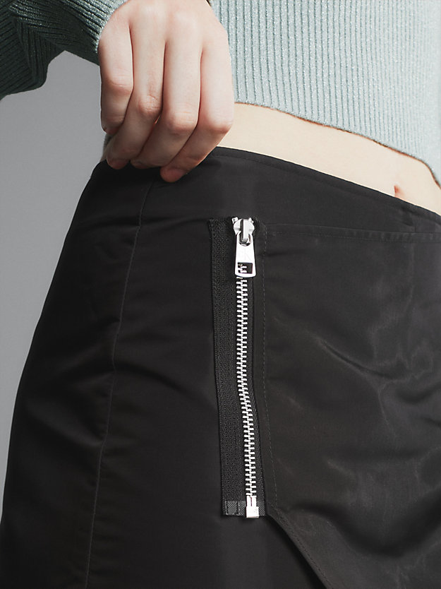 ck black miniskort met rits opzij voor dames - calvin klein jeans