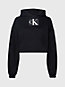 ck black cropped sequin logo hoodie for women calvin klein jeans
