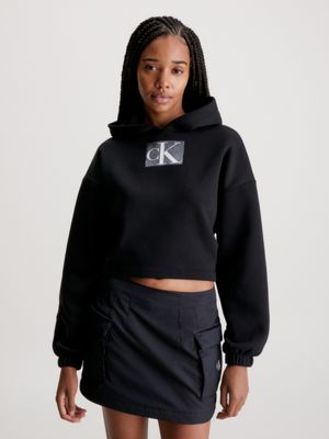 Calvin klein 2024 grey cropped hoodie