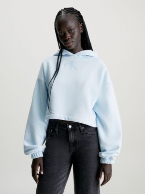 Blue cheap cropped sweatshirt