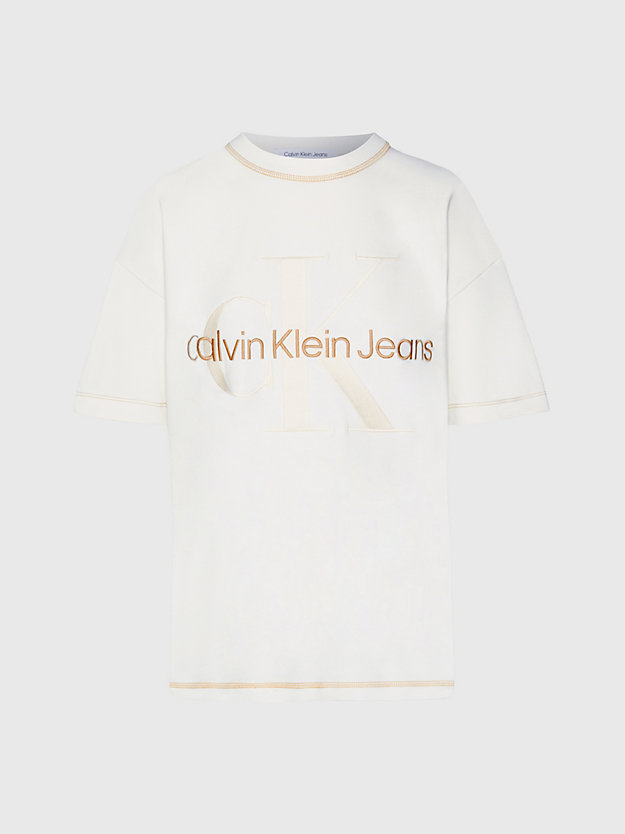 ivory monogram boyfriend t-shirt for women calvin klein jeans
