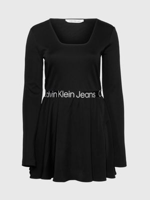 Calvin Klein Jeans Plus PLUS LOGO V NECK DRESS - Day dress - black