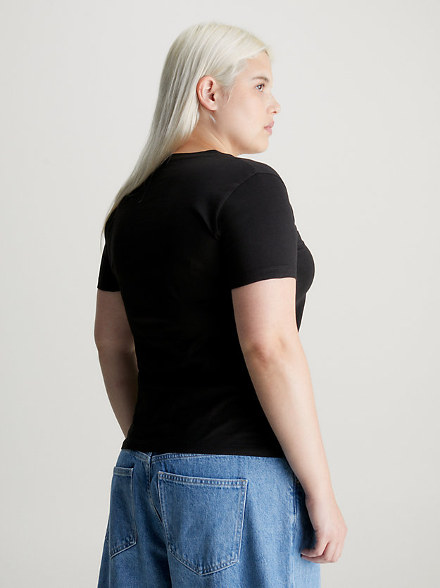 t-shirt in confezione da 2 plus size ck black / keepsake blue da donne calvin klein jeans