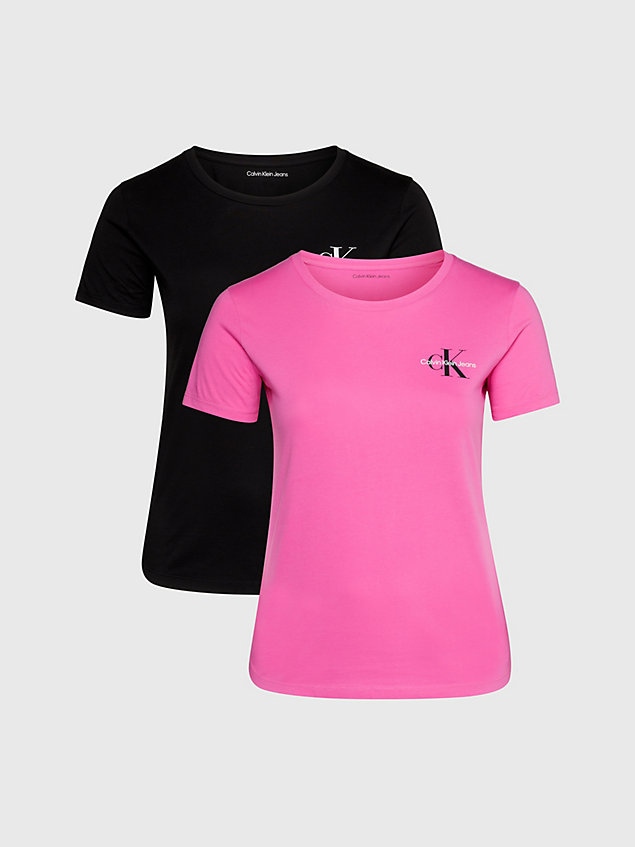 pink plus size 2 pack t-shirts for women calvin klein jeans