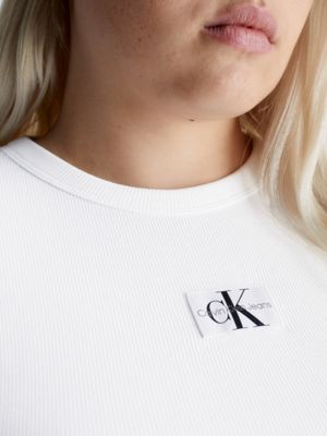 | Cotton T-shirt Size Klein® Badge Calvin J20J222981YAF Plus