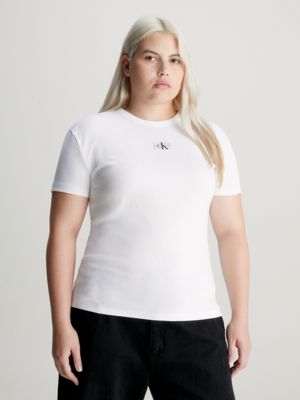 Plus Size Cotton Badge T shirt Calvin Klein J20J222981YAF