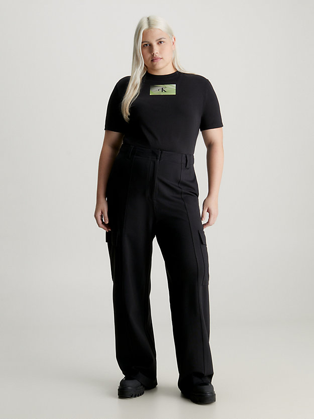ck black plus size logo t-shirt for women calvin klein jeans