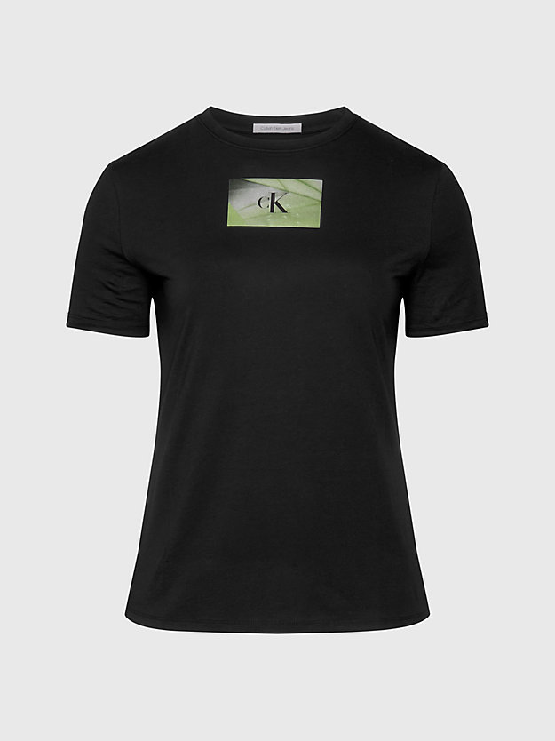 ck black grote maat t-shirt met logo voor dames - calvin klein jeans
