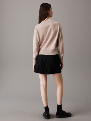 goat katoengebreide trui met embleem voor dames - calvin klein jeans