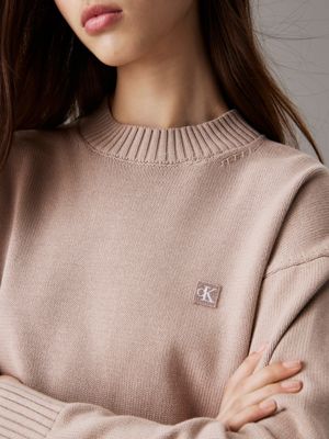 goat cotton knit badge jumper for women calvin klein jeans