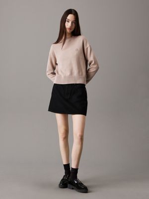 goat cotton knit badge jumper for women calvin klein jeans