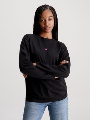 Calvin Klein Jeans monogram chest logo oversized t-shirt in black