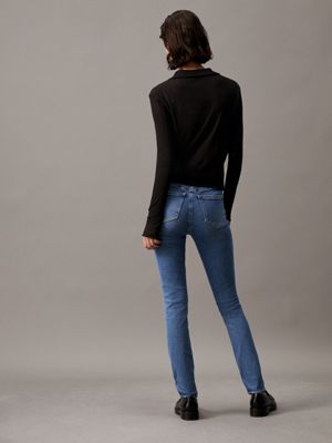 denim medium high rise skinny jeans for women calvin klein jeans