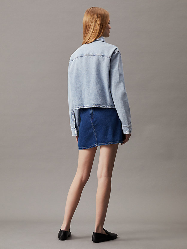 denim light boxy denim shirt jacket for women calvin klein jeans