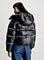 ck black relaxed logo tape puffer jacket for women calvin klein jeans