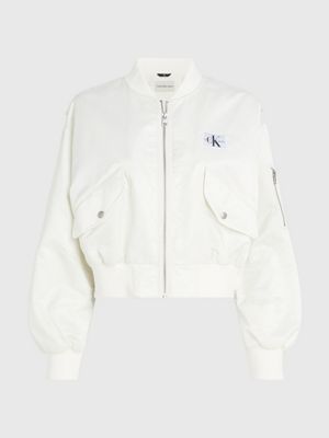 Calvin klein white leather jacket best sale