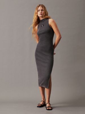 Slim Ribbed All-Over Logo Dress Calvin Klein®