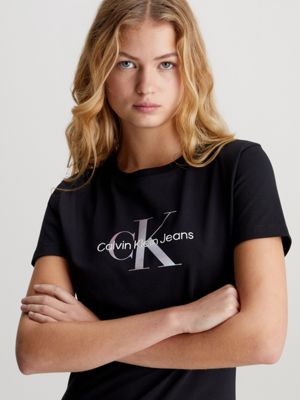 ck black monogram t-shirt dress for women calvin klein jeans