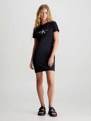 Calvin klein black t shirt dress sale