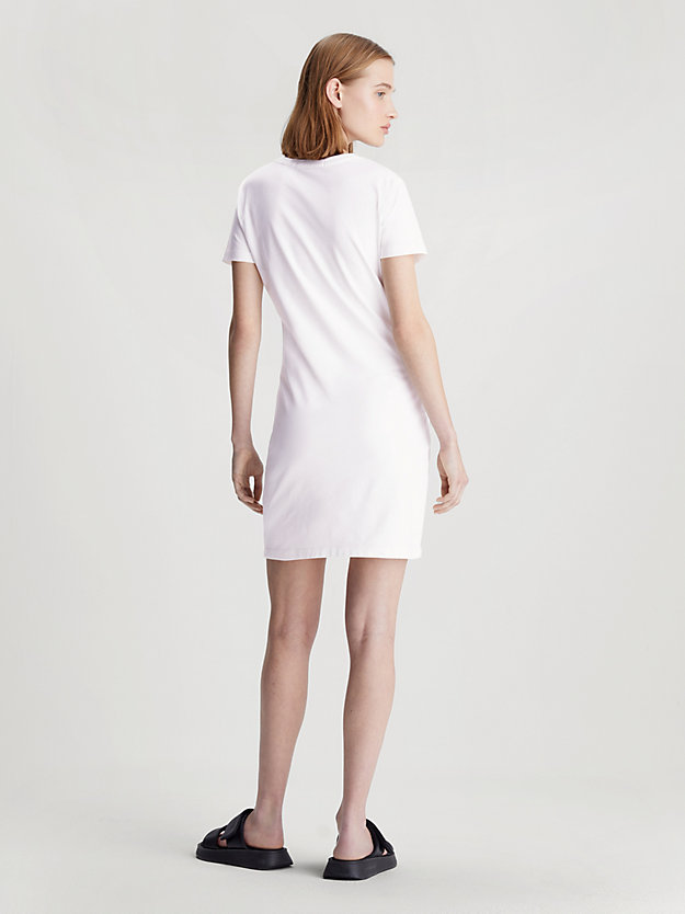 robe t-shirt avec monogramme bright white pour femmes calvin klein jeans