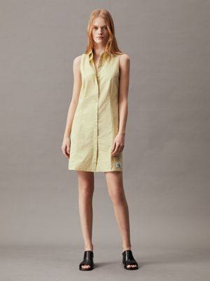 green haze cotton sleeveless shirt dress for women calvin klein jeans