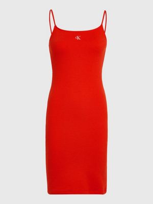 Red calvin hot sale klein dress