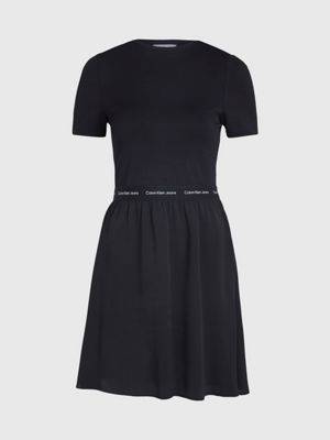 Logo Tape Short Sleeve Dress Calvin Klein J20J223066BEH