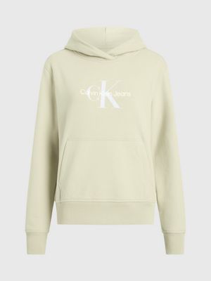 green haze monogram hoodie for women calvin klein jeans