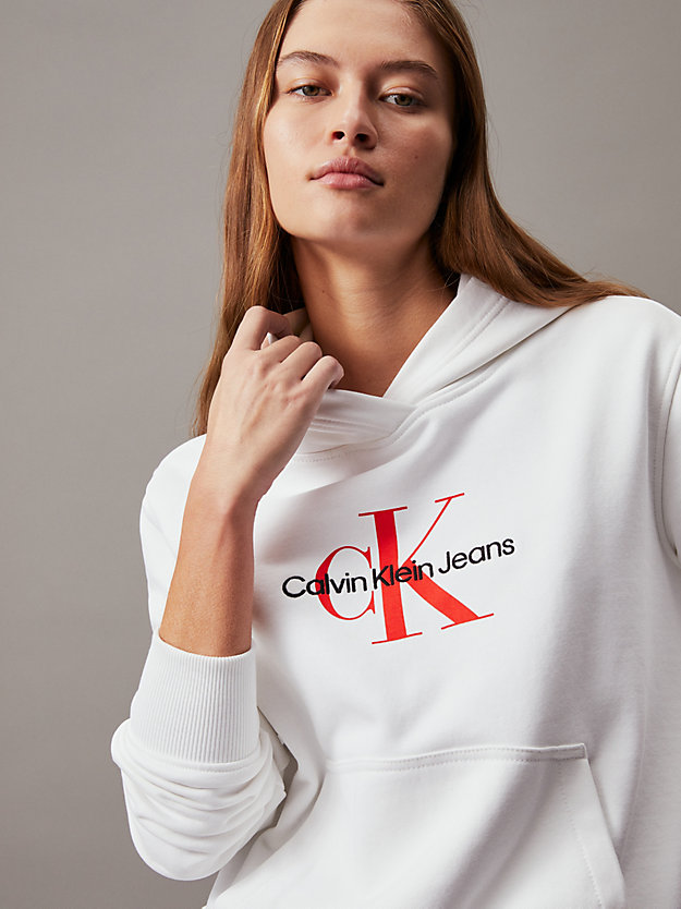 bright white monogram hoodie for women calvin klein jeans