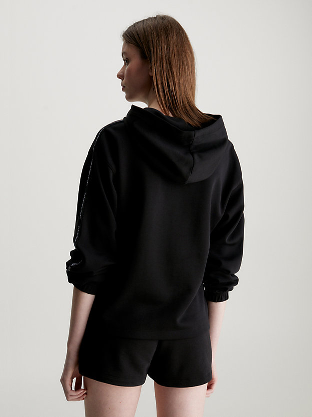 ck black relaxed hoodie met logo tape voor dames - calvin klein jeans