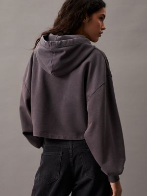 Calvin klein deals cropped pullover hoodie