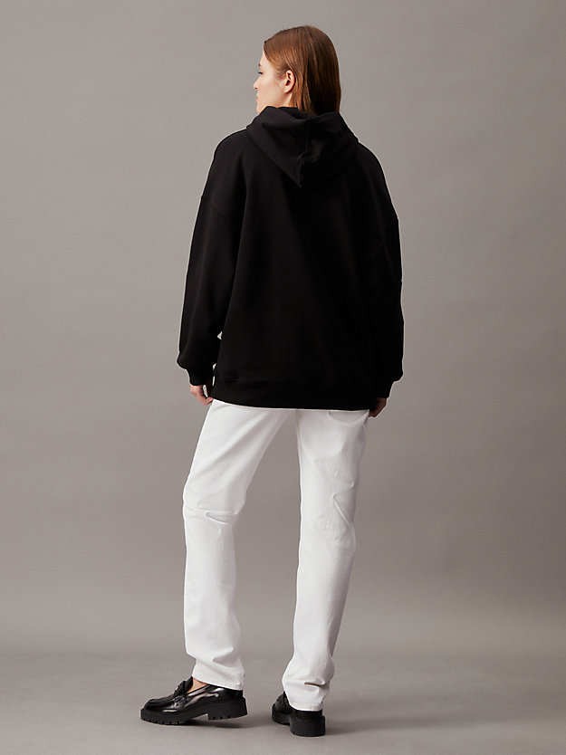 ck black oversized logo-hoodie für damen - calvin klein jeans