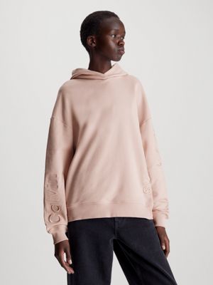 Pink calvin klein hoodie best sale