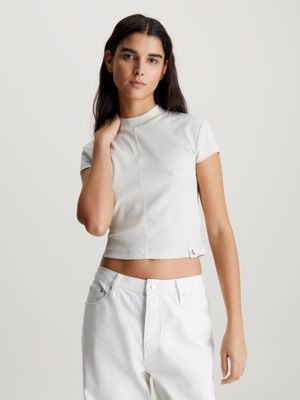 Calvin Klein Pride Lounge Crop Top White