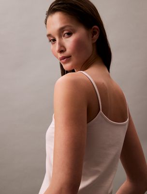 silver peony slim monogram cami top for women calvin klein jeans