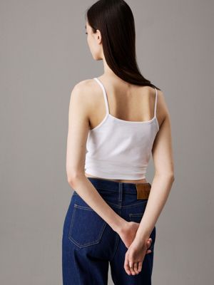 bright white slim monogram cami top for women calvin klein jeans