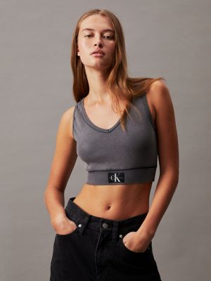 Washed Cotton Cropped Top Calvin Klein®