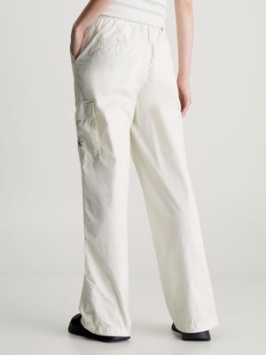 icicle cotton straight cargo pants for women calvin klein jeans