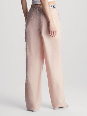 sepia rose cotton straight cargo pants for women calvin klein jeans