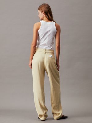 Pantalón de vestir en sarga - Beige - MUJER