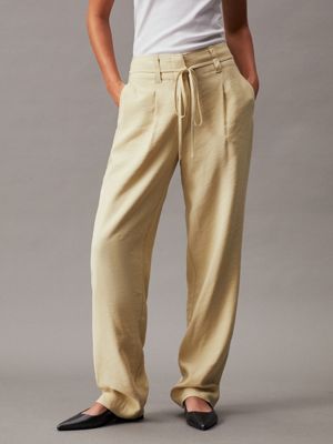 Tapered Twill Pleated Trousers Calvin Klein®