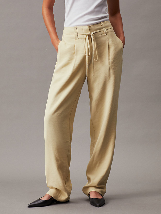 green haze soft twill tapered trousers for women calvin klein jeans