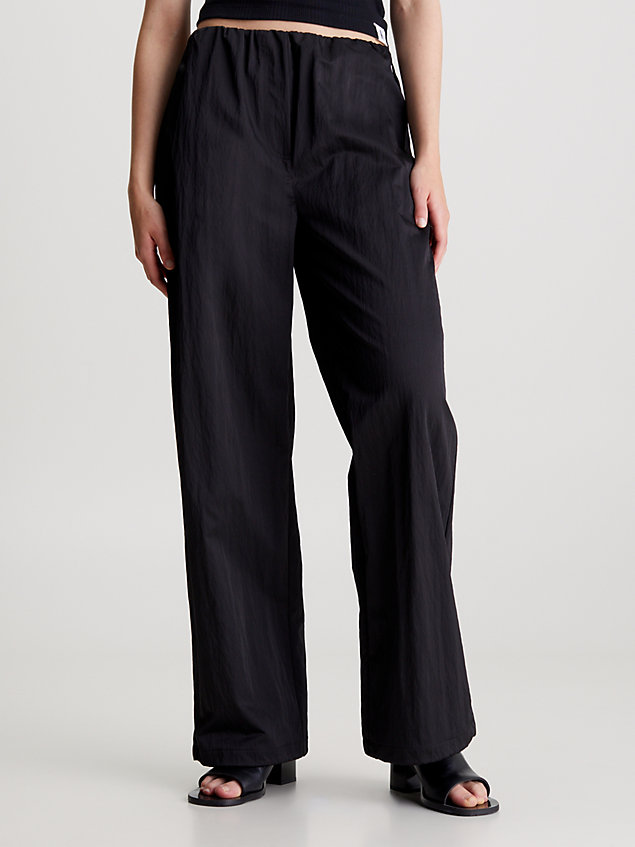black relaxed parachute pants for women calvin klein jeans