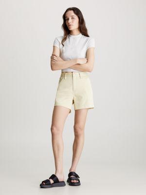 green haze cotton twill mom shorts for women calvin klein jeans