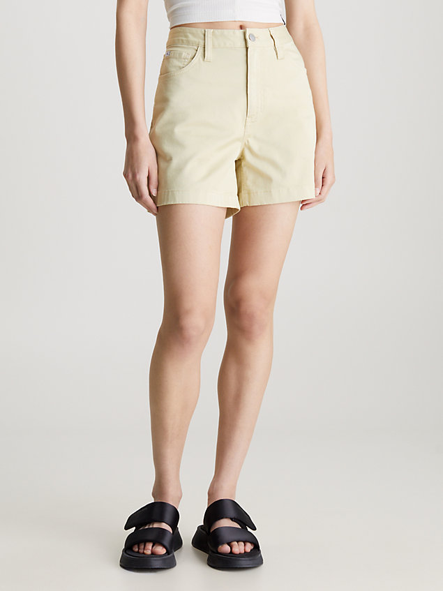 green cotton twill mom shorts for women calvin klein jeans