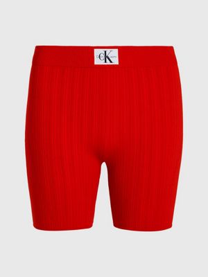 fiery red soft ribbed lyocell shorts for women calvin klein jeans