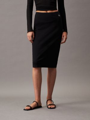 CALVIN KLEIN JEANS - Women's regular faux-leather skirt - black -  J20J222554BEH