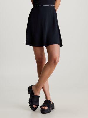 CALVIN KLEIN JEANS - Women's regular faux-leather skirt - black -  J20J222554BEH